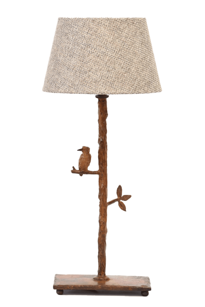 Bronze table lamp with Kingfisher